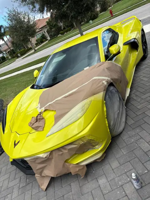 Corvette prepared for precision paint work